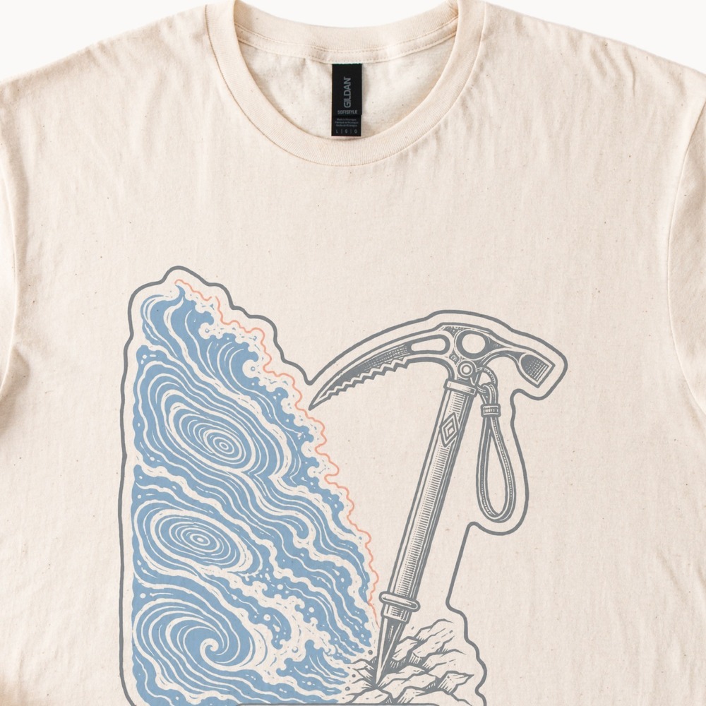 Ice Axe Spiral Wave Pattern Adventure Shirt